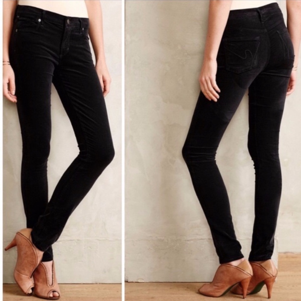 citizens of humanity Rocket high-rise skinny velvet pants 29